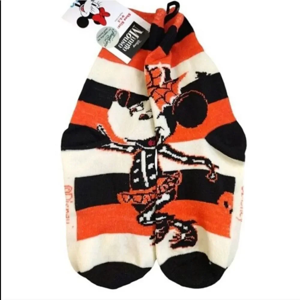 Disney 3 Pairs‎ Halloween Themed Minnie Mouse Crew Socks NWT